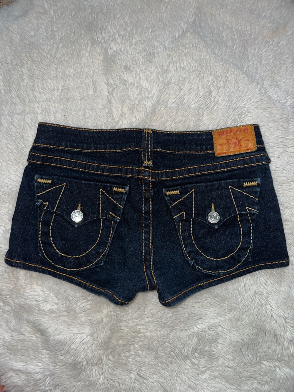 **SUPER CUTE** True Religion Dark Indigo Shorts w\ Contrast Stitching